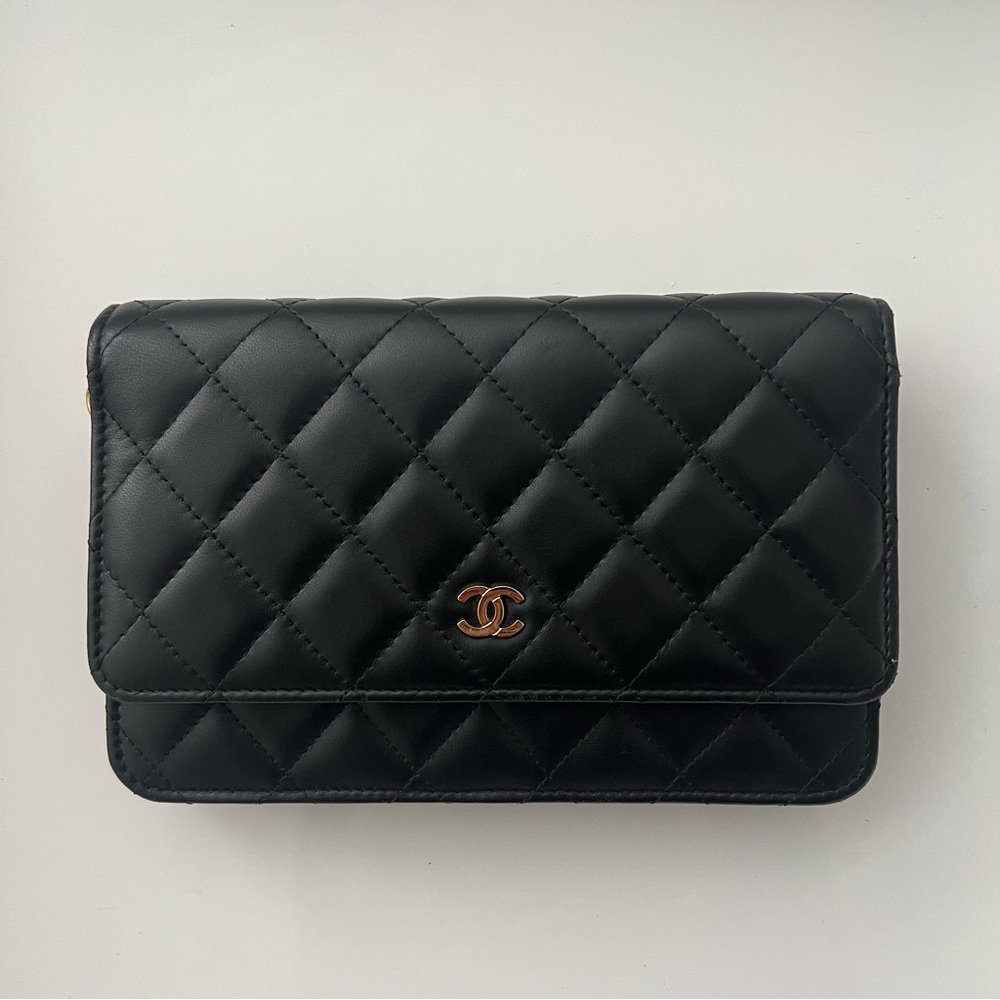 Chanel 
Caviar Quilted Wallet on Chain WOC Black 2019